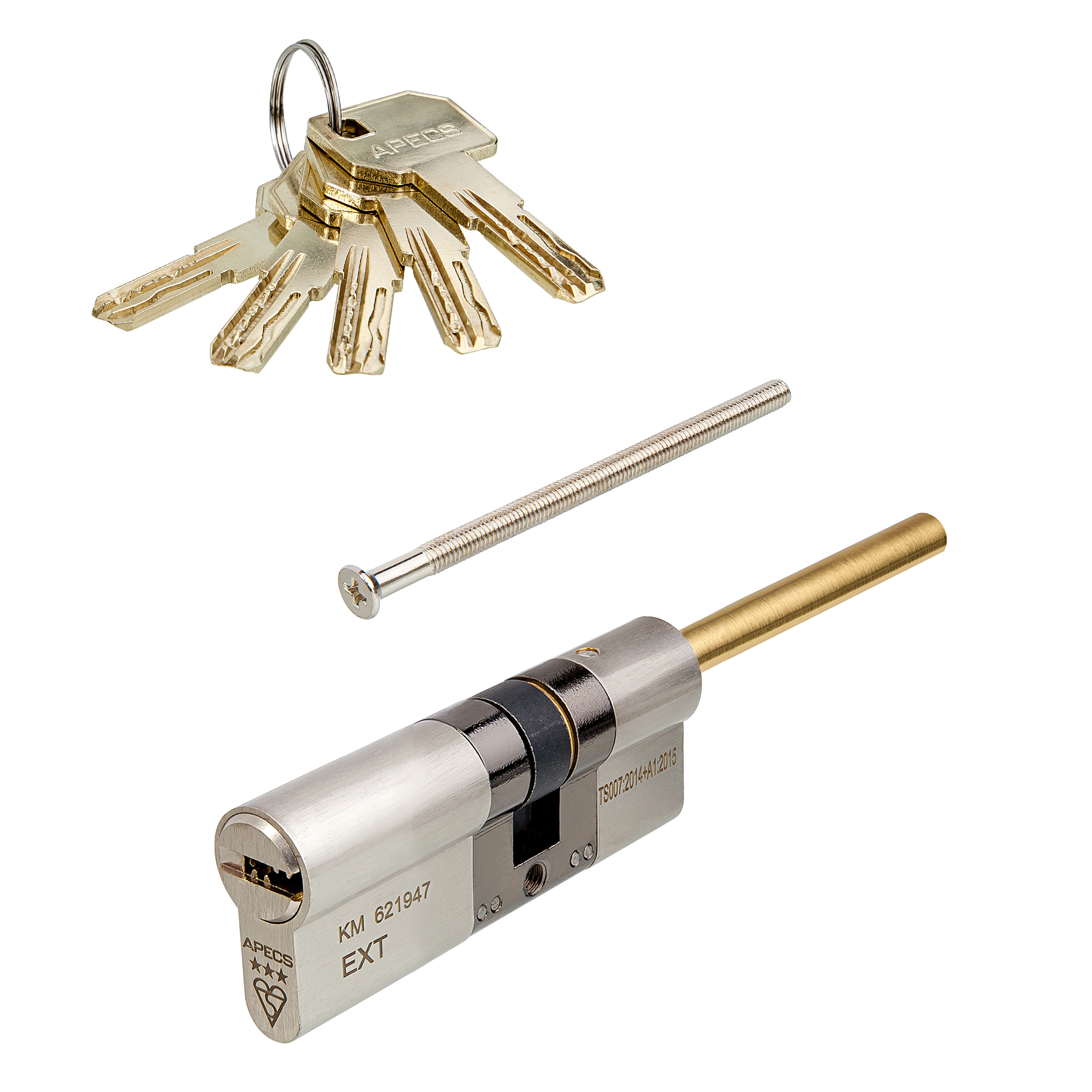 Цилиндровый механизм Apecs MP-80(35S/45)-S/65-NI