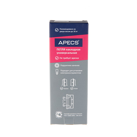 Петля накладная Apecs 100*75*2,5-B2-Steel-AC — изображение 2